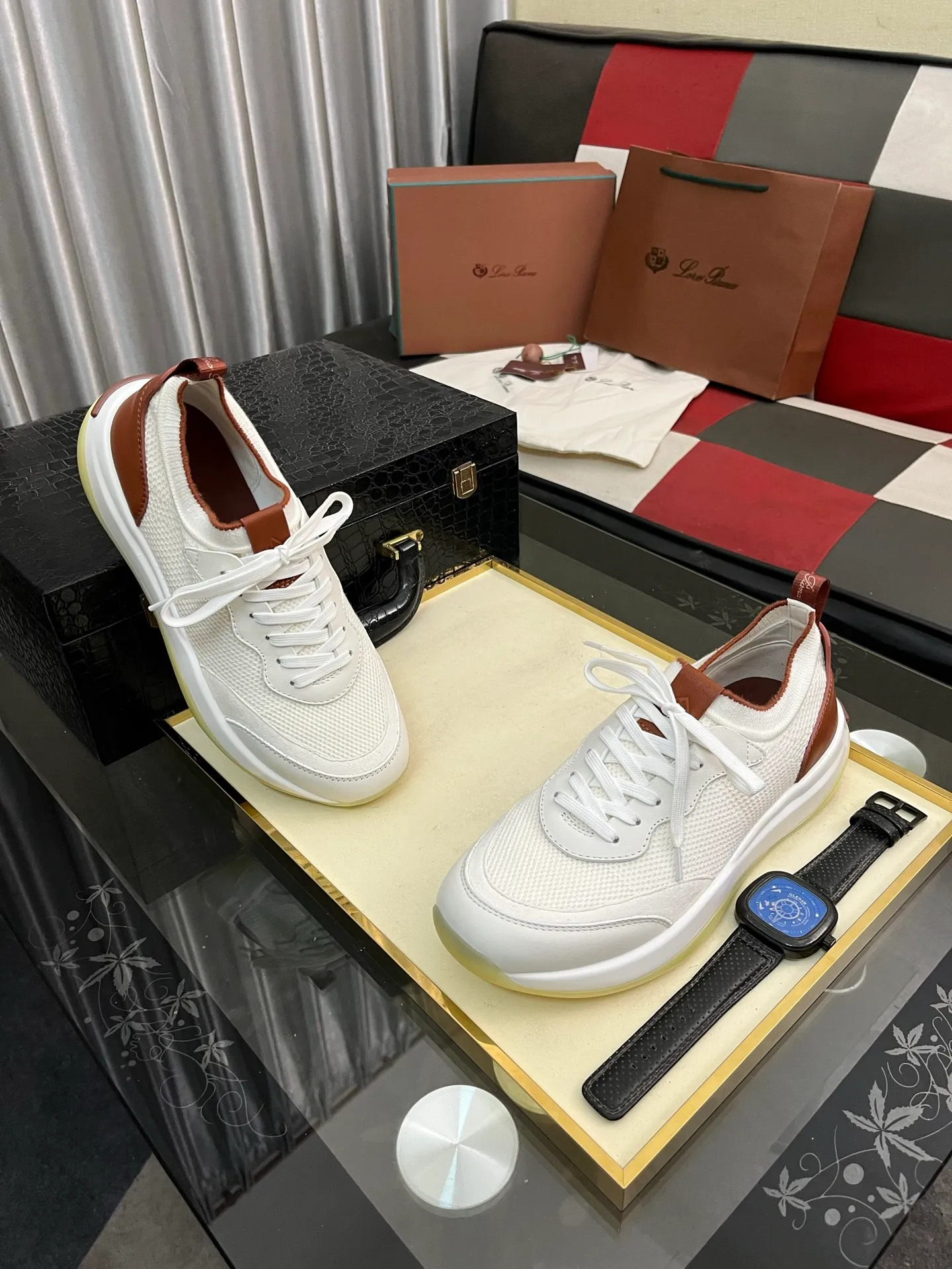 Men's men's shoes💰620⌚️⌚️Loro Piana - Loro Piana LP classic casual shoes, men's lace-up casual shoes and sneakers, high-quality lightweight and comfortable fabrics, suitable for outdoor leisure, the color is young and energetic, the upper is imported deerskin from Italy, it is great with sportswear or casual suits! Code number: 38-446️⃣Colors available